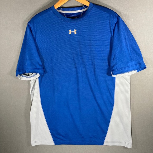 Under Armour Mens XL Blue HeatGear Loose Fit Training T Shirt Top - Picture 1 of 9